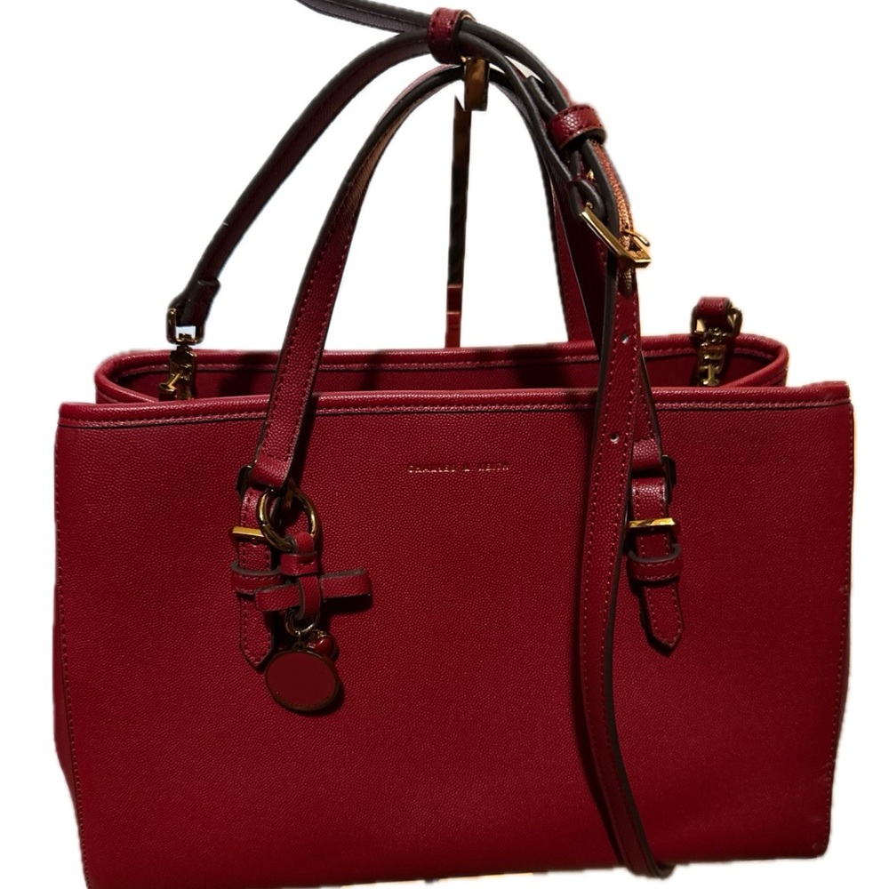 Michael Kors Red Saffiano Leather Satchel